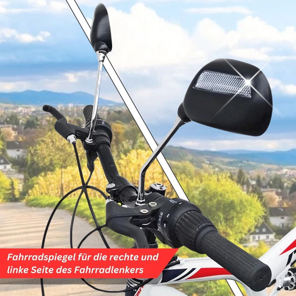 2x Fahrradspiegel eBike Rückspiegel Fahrrad Lenker Spiegel MTB City links rechts - Bild 2 von 4