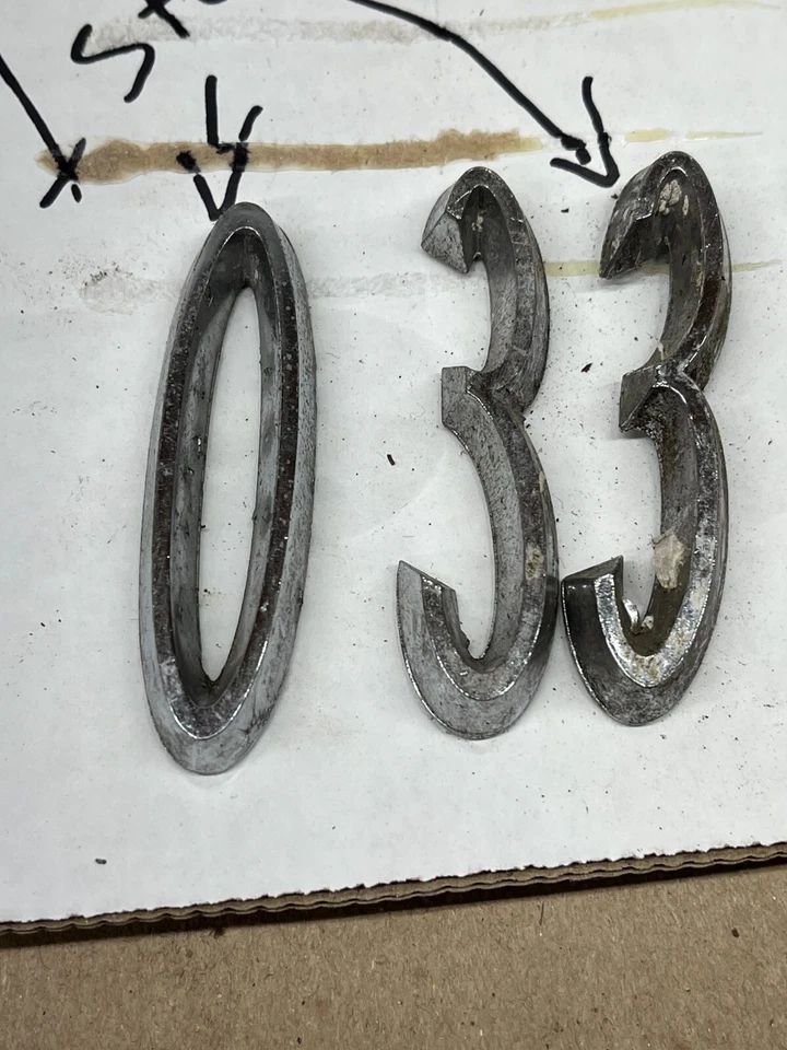1963 1964 1965 DODGE MOPAR PLYMOUTH 330 3 3 0 EMBLEM PROJECT EMBLEMS USED OEM OE - Image 2 of 4