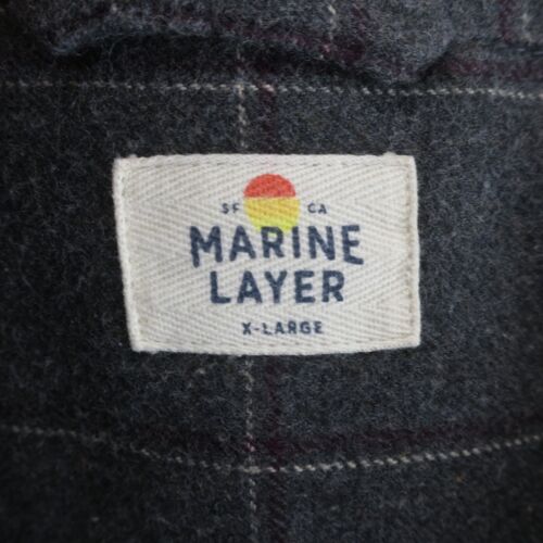 Camicia uomo manica lunga con bottoni a strati marini XL 100% cotone flanella - Foto 7 di 8