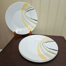 Corelle Lifestyles LINEA Pattern 10 ¾” Dinner Plates Lot of 6