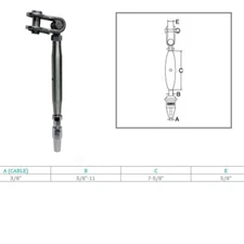 Marine Boat Stainless Steel T316 Toggle And Swageless Turnbuckle For Cable Wire