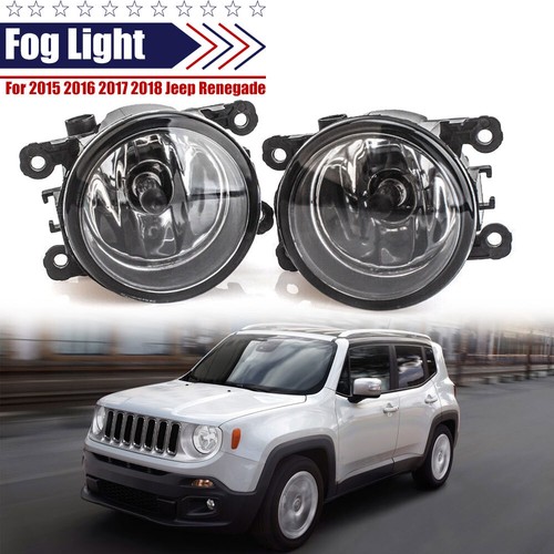 For 2015-2018 Jeep Renegade Clear Lens Bumper Fog Light Lamp Pair Replacement