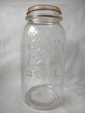 Vintage Ball SPECIAL Wide Mouth Half Gallon Ribbed Mason Canning Jar #12
