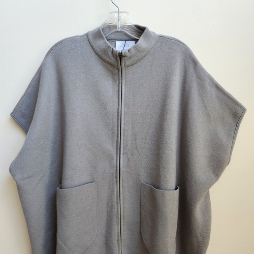 Zara Vest Girls 13-14 Year Gray Full Zip Pancho Cardigan Knit Layering Oversized - Picture 2 of 17