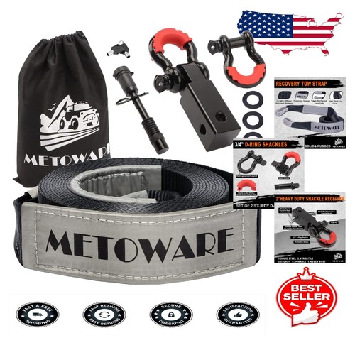 Heavy-Duty 4-in-1 Tow Strap Kit for Off-Road Recovery - 35,000lbs Strength