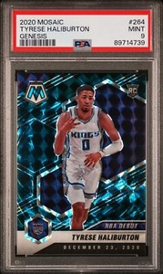 Tyrese Haliburton 2020 Panini Mosaic Genesis Prizm SSP Rookie RC #264 PSA 9 MINT