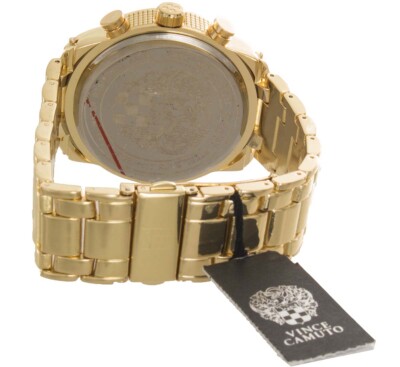 Vince Camuto Men's White Dial Gold Stainless Steel Watch VC