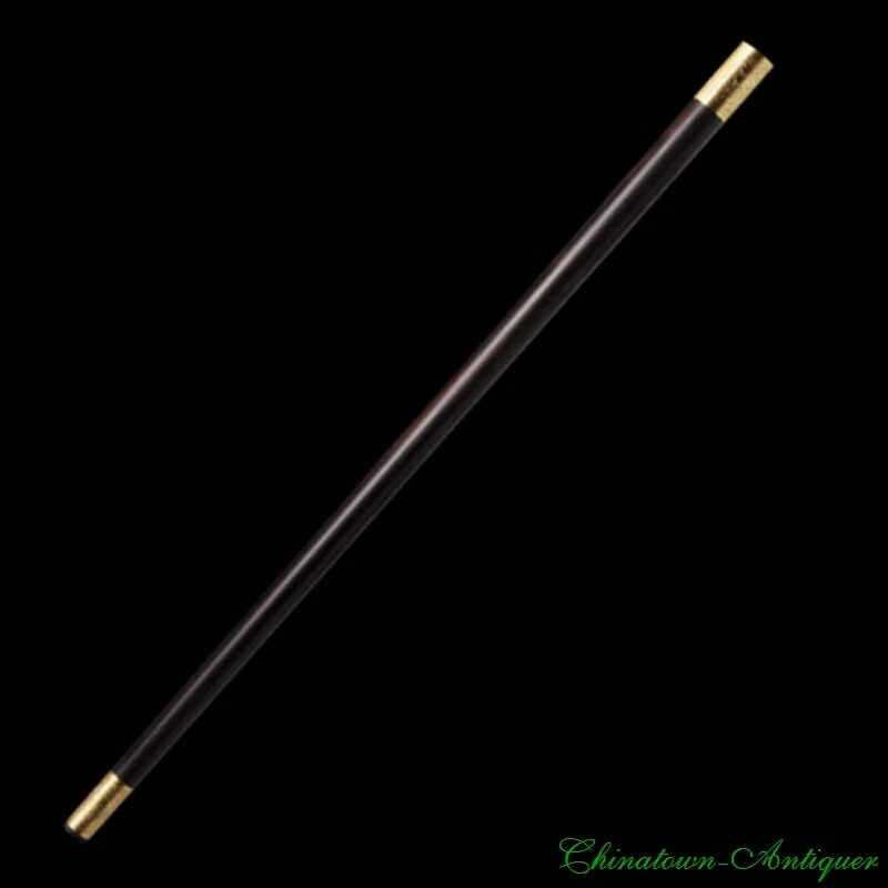 Dragón de madera de ébano cabeza redonda latón con patrón bastón de acero hecho a mano nuevo #1686 Foto 3 de 4