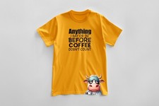 Image of Men Unisex Coffee Lover Humor T-Shirt Funny Printed Meme Tee top big size S–5XL