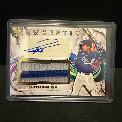 Topps 2025 Inception Hyeseong Kim Dodgers IAPC-HK Auto Patch /200
