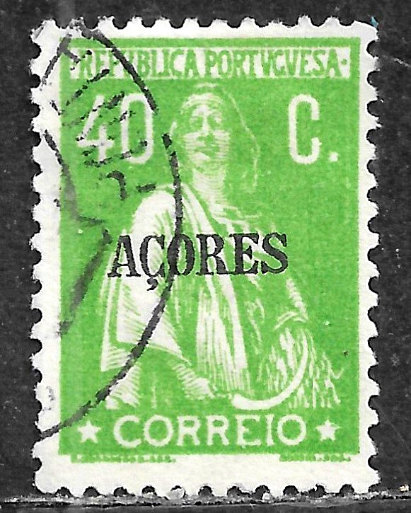 HICK GIRL-  USED PORTUGAL-AZORES STAMP   SC#203  1930  CERES ISSUE    H405