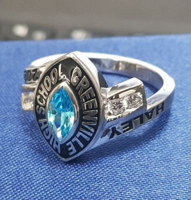 Customized Women-Modern Design Style Marquise Birthstone High School Class Ring