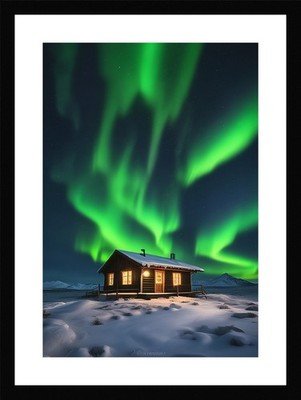 Vibrant Northern Lights Framed Wall Art Poster Canvas Print Picture