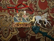 Exclusive 2002 Annual Greenbrier Resort Hotel Christmas Ornament & Bar Swizzle 