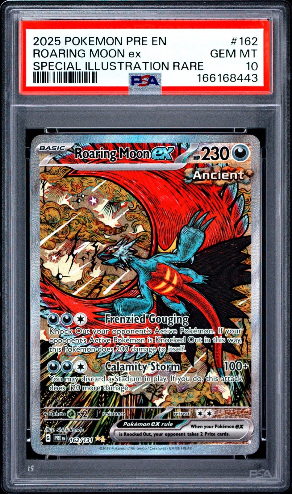 PSA 10 ROARING MOON EX 162/131 SIR PRISMATIC EVOLUTIONS POKEMON 🌑