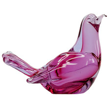 Archimede Seguso Murano Fuchsia Pink Magenta Dove Made in Italy w/ Label