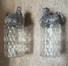 Rooster Top Clear Honeycomb Glass Salt & Pepper Shaker Set w/ Silver Lids — photo 1