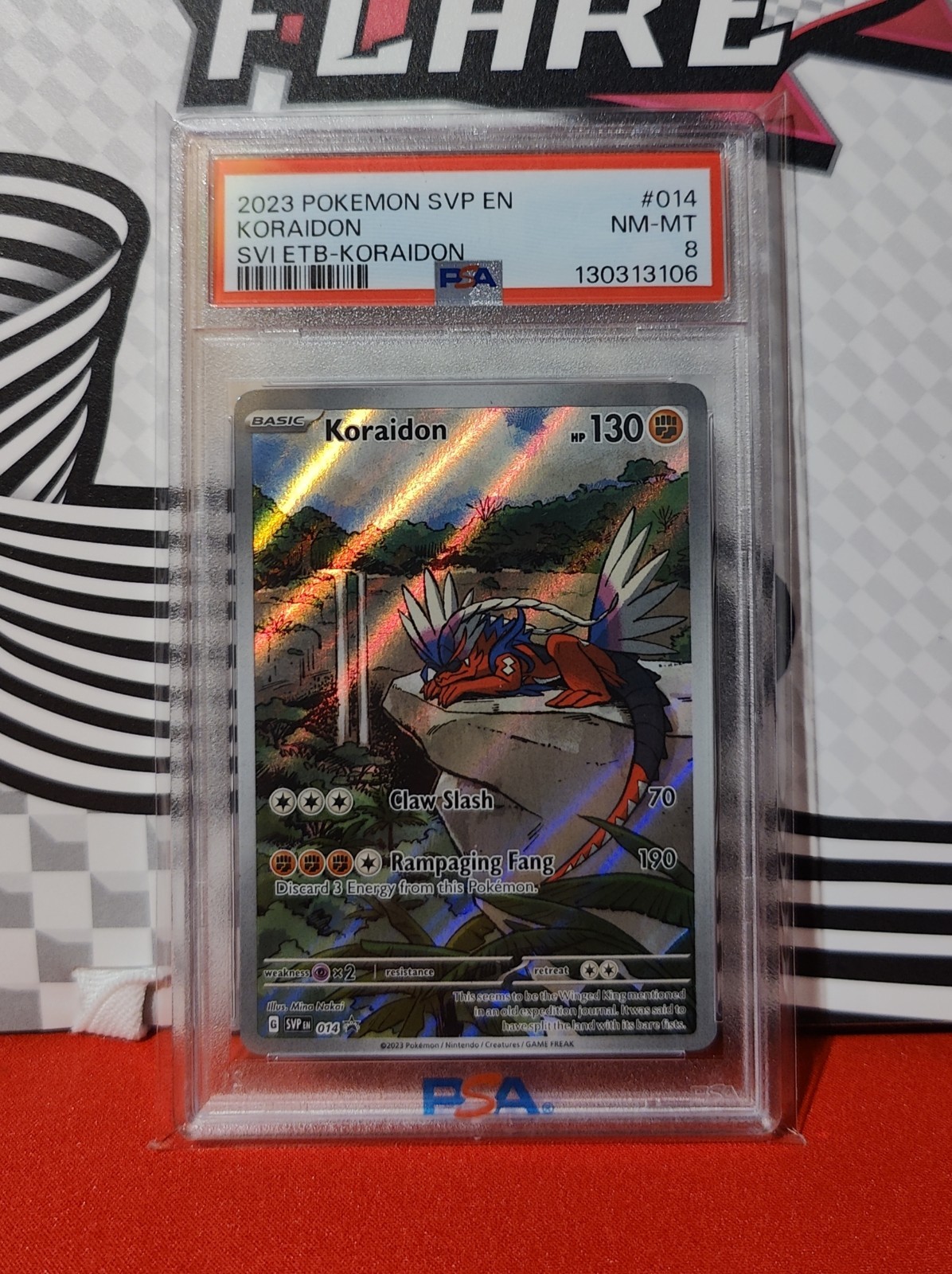 2023 Pokemon Scarlet & Violet Center ETB Promo SVP #014 Koraidon PSA 8