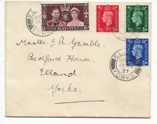 Elland, Yorkshire, cover posted 1937, Royal Wedding