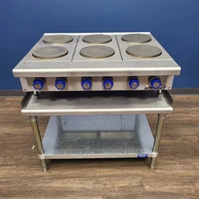 Used Imperial IHPA-6-36-E 6 Burner Electric Hotplate w/Stand | Stock No. 1024562