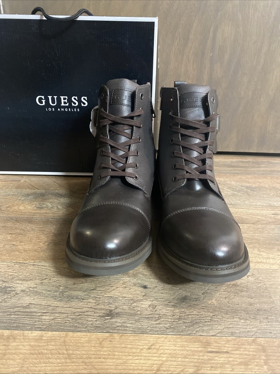 Mens Guess Brown Leather Boots with Chunky Sole Size 10.5 Guess men leather boots - Gem main image 4