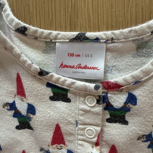 Hanna Andersson flannel ruffled nightgown 8 130 winter gnomes red blue green - Picture 3 of 6
