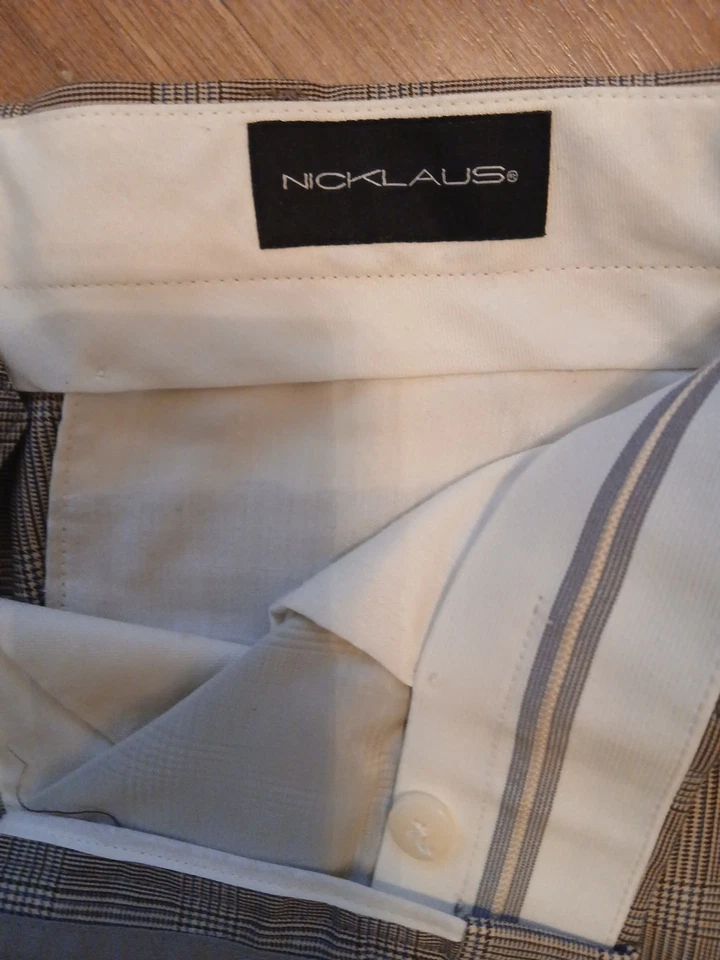 Jack Nicklaus Mens Classic Fit Flat Front Dress Pants 36 32 Plaid - Image 4 of 4