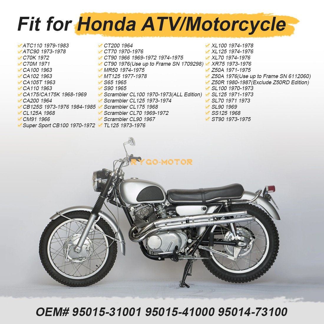 Rear Brake Rod Spring Adjuster Nut Kit for Honda ATC110 ATC90 C70K/M CM91 CL125A