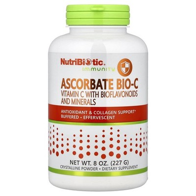 Immunity, Ascorbate Bio-C Powder, Vitamin C With Bioflavonoids And Minerals, 8