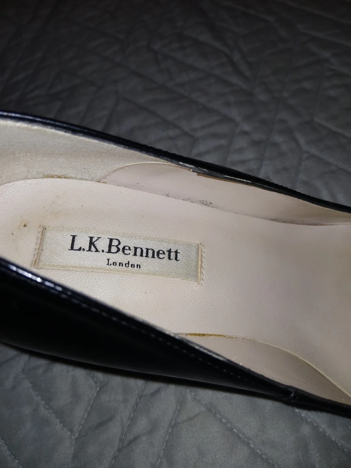 L.K. Bennett London Women's Black Round Toe Pump Sz 38/7.5 $235 Retail EUC - Image 2 of 4