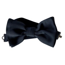 Noeud Papillon Noué Segni & Disegni, Satin Bleu nuit - Bleu -  FABRIQUE EN ITALI