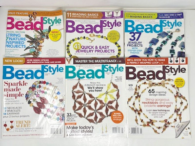 Lot of 6 ''BEAD STYLE'' Jewelry Magazines Back Issues 2006 - 2009