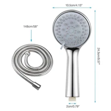 High Pressure Shower Head 5 Settings Handheld Shower Heads Spray 5 FT Hose+////