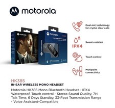 NEW HK385 Bluetooth Headset in-Ear Mono Bluetooth Earpiece w CVC Touch Control