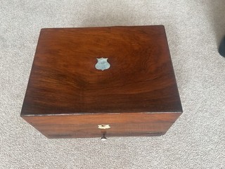 Antique Jewellery Box with Mother of Pearl Inlay – Storage Box £1 no reserve !