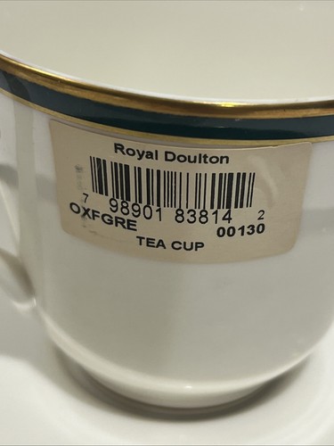 Royal Doulton Oxford Green Accent Cup And Saucer Set New W/ Tags - 6 Available - Picture 2 of 7