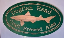 DOGFISH HEAD CRAFT ALES "REVERSE ENGRAVED" WOODEN SIGN- LARGE SIZE 29" X 17"