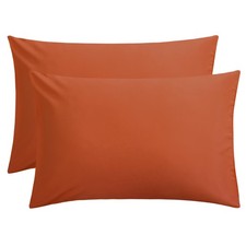 Queen Size Pillow Covers Set Of 2, Microfiber, Envelope Design, Soft, Orange