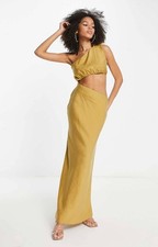 ASOS Womens Yellow Maxi Dress Sleeveless RRP £55