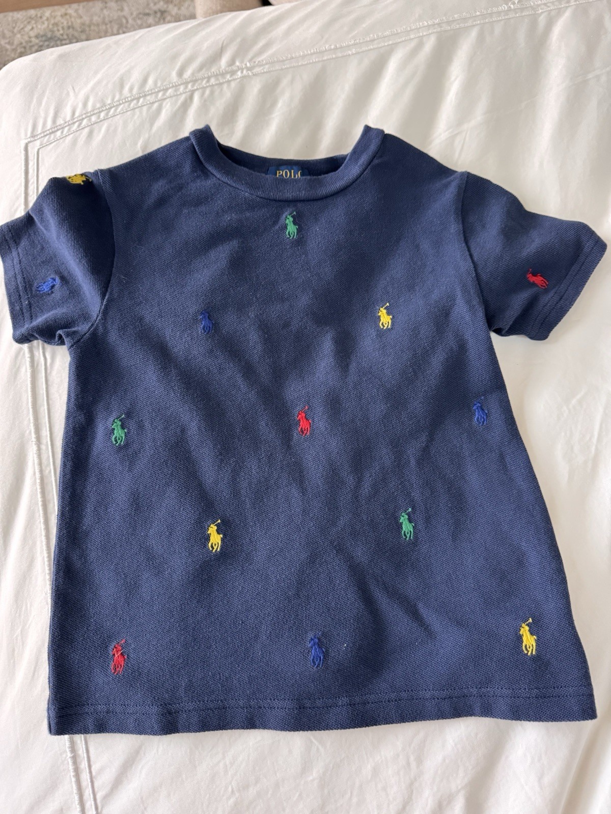 Polo Pony maglietta in rete di cotone taglia 4T blu navy