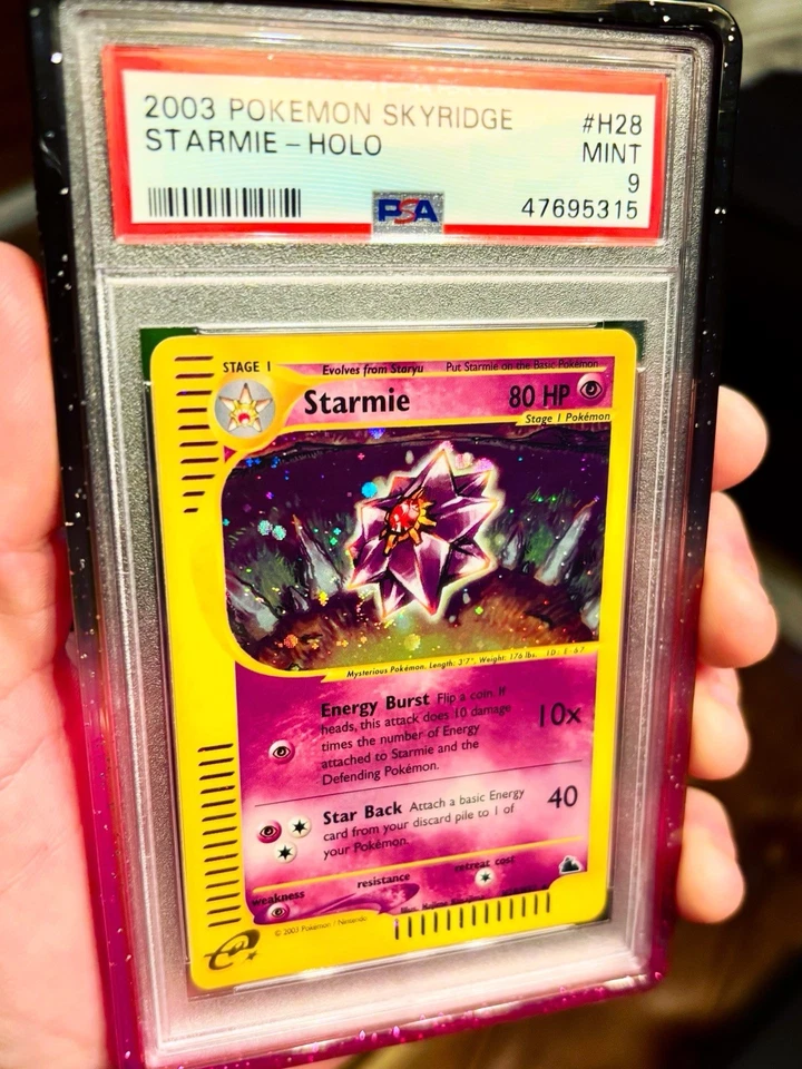 2003 Pokemon Skyridge Starmie Holo SWIRL🌟💧 #H28 PSA 9 + OG-NEBULAGradedGuard - Image 2 of 4