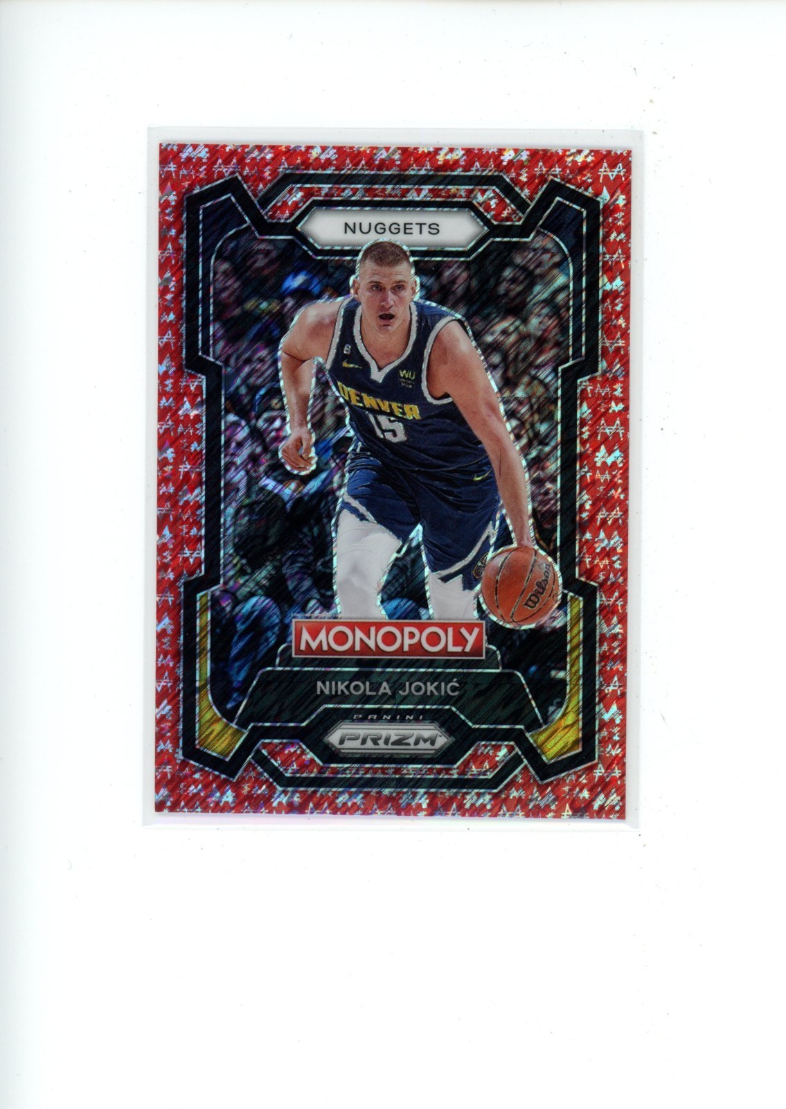 2023-24 Prizm Monopoly Nikola Jokic #1 Red Millionaire Shimmer 34/100 Nuggets