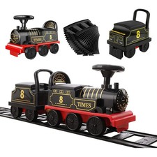 Ride on Train Toys Electric Train Set with Track 2 Seaters Cargo Car,Music,Li...