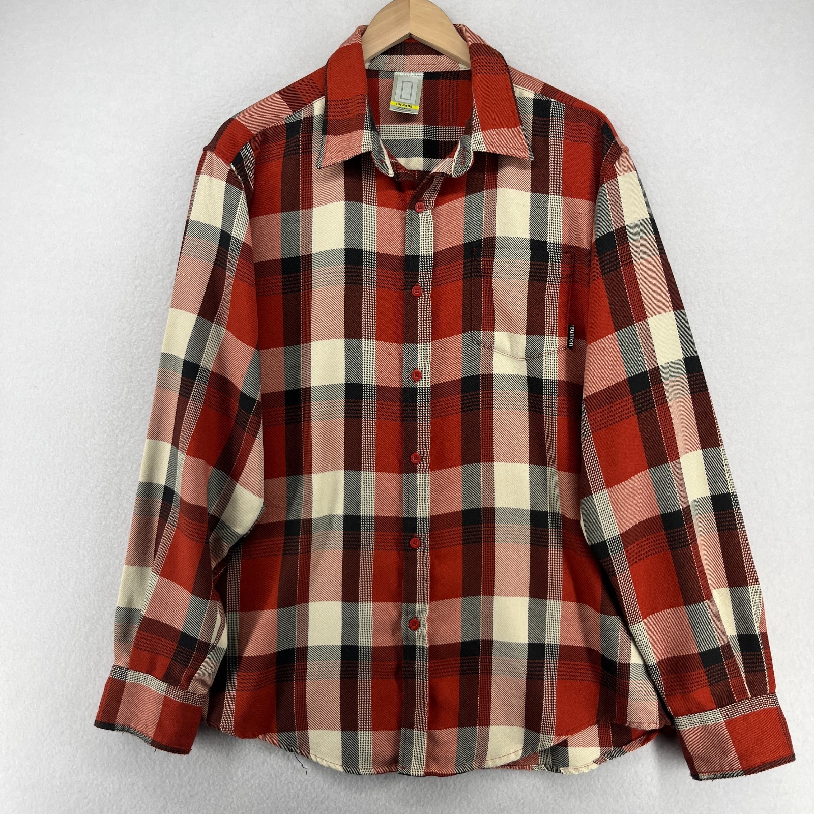 BURTON Shirt Mens L DRYRIDE Heavy Flannel Plaid Button Up Lo