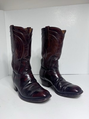 Lucchese Vintage San Antonio Black Cherry  Western  Mens Size 7ee Or Woman s 8.5