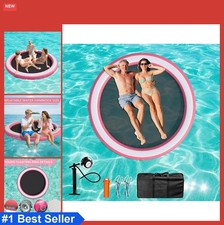 Inflatable Water Hammock 8ft 6 Inch Thick Heavy Duty Floating Dock with Pump