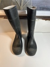 Honeywell Servus Black Size 13 Rubber Boots Plain Toe Defined Heel Waterproof