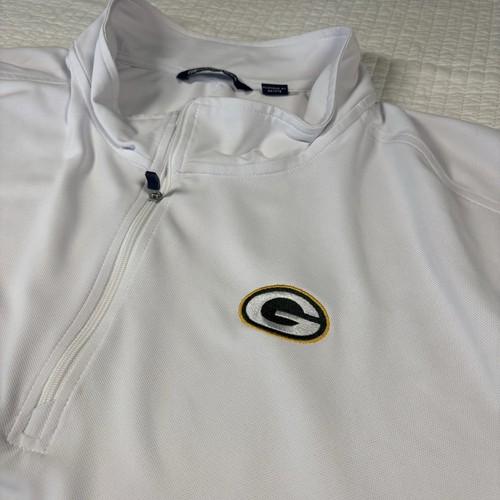 Cutter & Buck Green Bay Packers White Quarter Zip Pullover Men’s Size 3XB/3TG - Picture 1 of 7