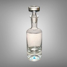 Crystal Decanter Hand Blown Heavy Matching Glass Stopper 13&rdquo; Tall