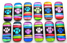 Lot 12 pcs MULTI COLORS DICHROIC FUSED GLASS pendant B8 CABOCHON HAND MADE